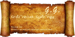 Grünblat György névjegykártya