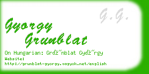 gyorgy grunblat business card